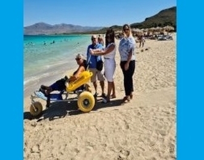 Δοκιμή - Εγκαινιασμός Ειδικής Ράμπας ΑΜΕΑ σε παραλίες της Ελαφονήσου