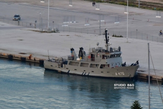 Σκάφος του Πολεμικού Ναυτικού στο Ναύπλιο για την αποτύπωση της εκβάθυνσης του λιμανιούv