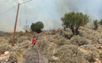 Πυρκαγιά σε χαμηλή βλάστηση στην περιοχή Αφάνια στην Σκάλα Λακωνίας