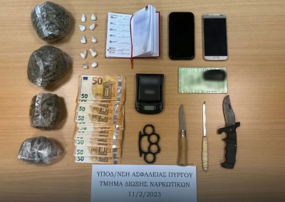 Σύλληψη άνδρα στην Ηλεία για διακίνηση ναρκωτικών