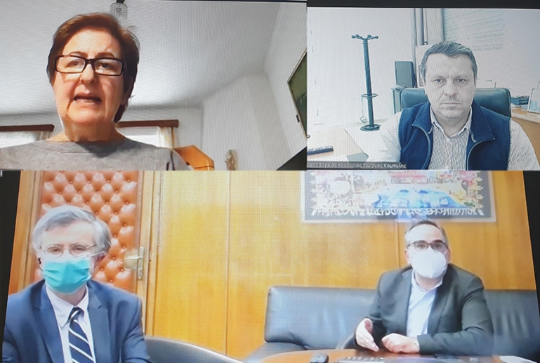 Τηλεδιάσκεψη Καμπύλη με Κοντοζαμάνη, Τσιόδρα και την Διευθύντρια του Κέντρου Υγείας Άστρους